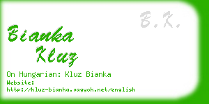 bianka kluz business card